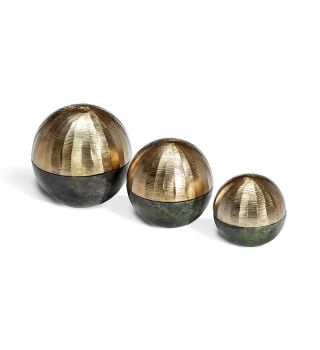 Faye Sphere Sculptures - Gold
