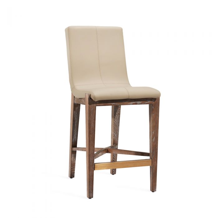 Ivy Counter Stool Cream, Cream Faux Leather Counter Stools