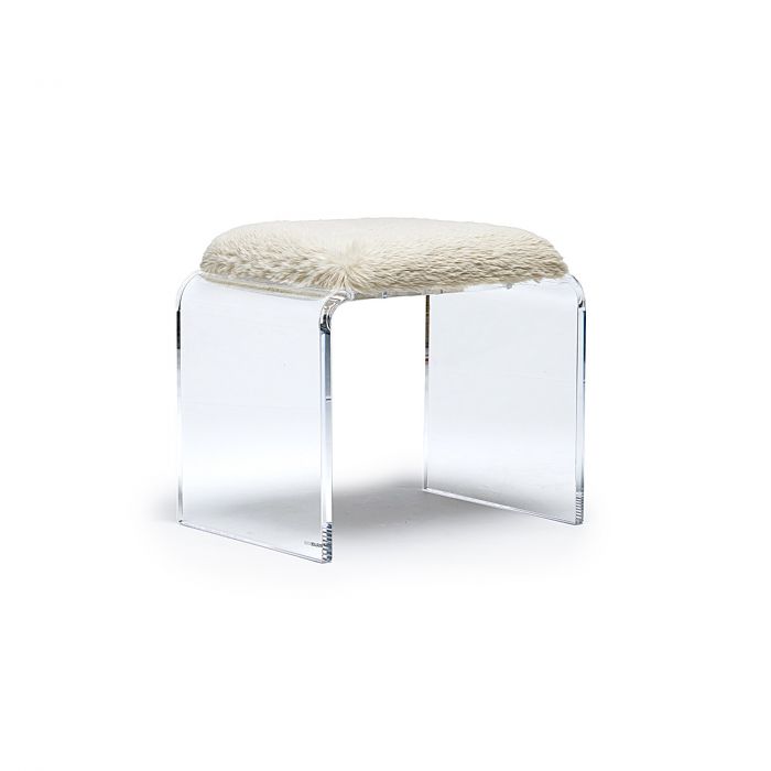 Acrylic White Accent Stool Mira Acrylic Stool Almond